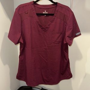 Med Couture Touch Women’s Chest Pocket Tuck in Top - Wine